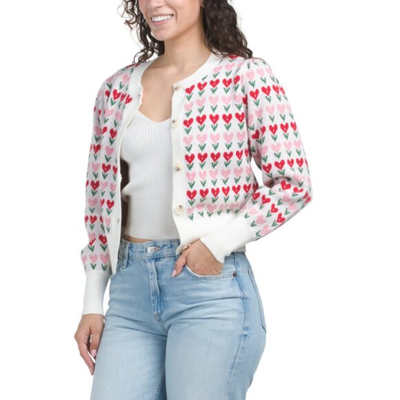 JESSICA SIMPSON Multi Long Sleeve Floral Cardigan - Picture 1 of 2